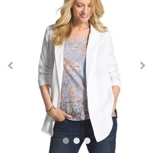 Chico’s white shirt tail blazer